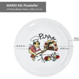 Mambocat Mario Pizzateller Ø33,5 cm mehrfarbig 6er Set