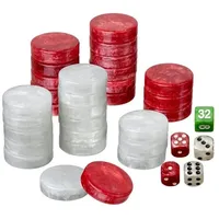 Philos Backgammon Spielsteine Turnier rot/weiß