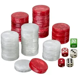 Philos Backgammon Spielsteine Turnier rot/weiß