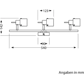 ledscom.de Deckenleuchte MIRAS, dreiflammig inkl. LED GU10 Lampen, je 630lm, warm-weiß