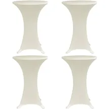 vidaXL Stehtischhussen Creme Ø 80 cm 4er Set