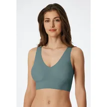 SCHIESSER Bustier Invisible Soft Microfaser, Lasercut-Abschlüsse, V-Ausschnitt blau 38