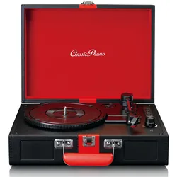 Lenco Plattenspieler mit Bluetooth®-Empfang und eingebauten Lautsprechern Schwarz / Rot