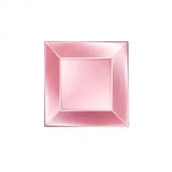 Sovie Tableware Teller groß aus Plastik (PP),Perlmutt-Rosa, 290x290mm, 8 Stück - Einweg Menueteller
