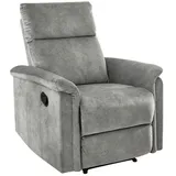 luma-home Relaxsessel 15126 Velours 78 x 100 x 90 cm Grau mit halbautomatischer Relaxfunktion