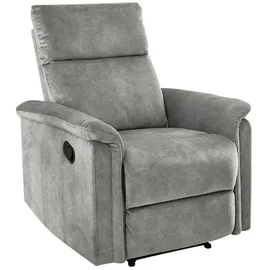luma-home Relaxsessel 15126 Velours 78 x 100 x 90 cm Grau mit halbautomatischer Relaxfunktion
