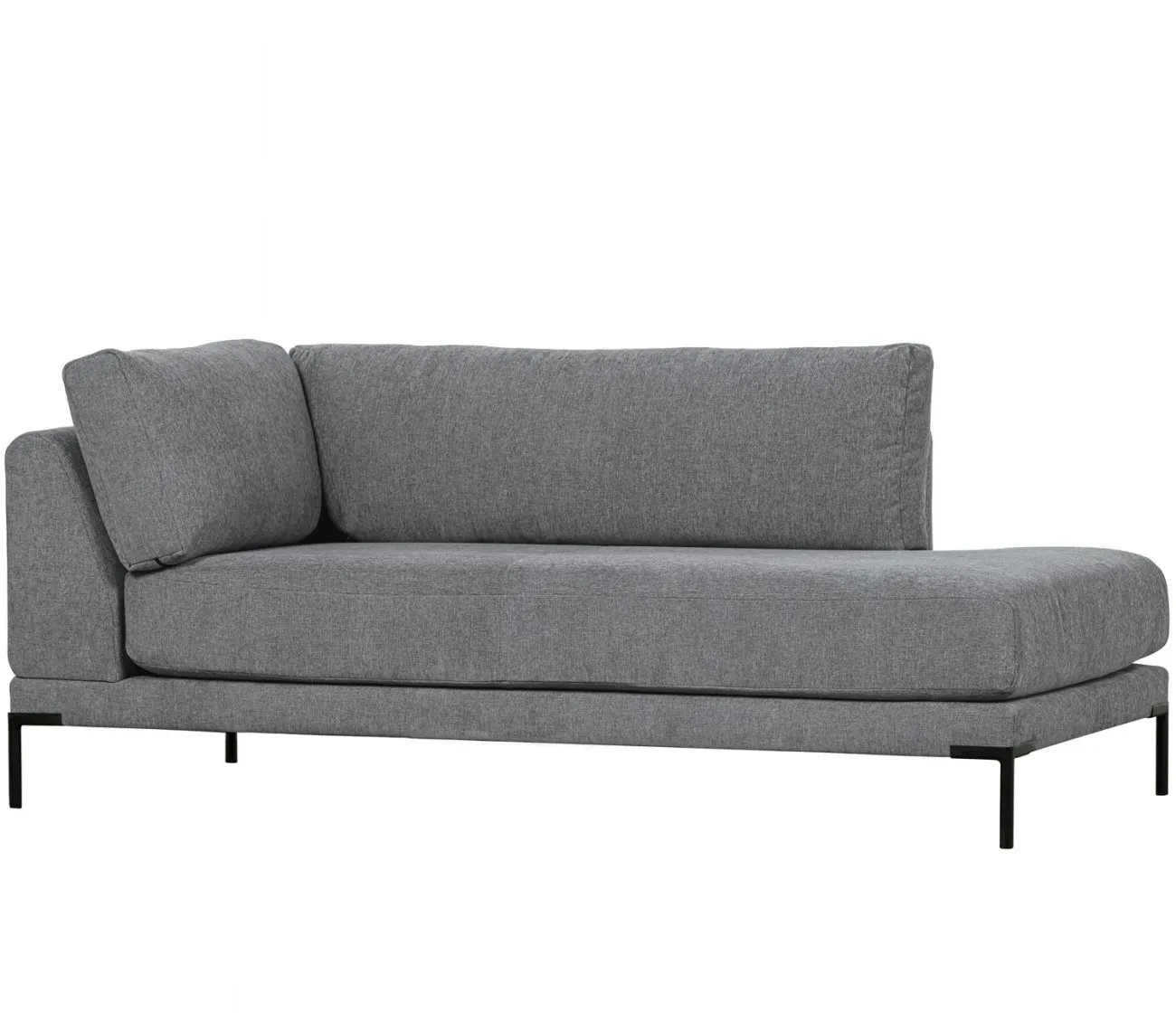 Modulsofa Couple Lounge-Element rechts, Chenille-Stoff, modern, Denim Blau, flexibel kombinierbar