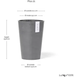 Ecopots Pisa Ø 21,1 x 29,8 cm Grau