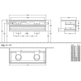 Villeroy & Boch Waschtischunterschrank 2 Auszüge 120 x 36 x 50 cm Eiche