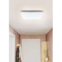 EGLO LED Deckenleuchte Calemar-S weiß 58,7 x 58,7 cm mit Kristalleffekt