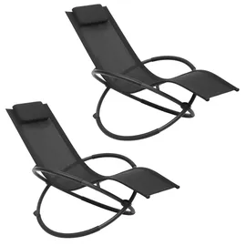 Woltu Sonnenliege 200 x 60 x 80 cm Schwarz