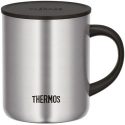 Tasse THERMOS „Longlife“ Trinkgefäße silberfarben (edelstahlfarben mattiert) Kaffeetasse Thermobecher Kaffeebecher und Kaffeetassen Trinkgefäße doppelwandig, 0,35 Liter, mit Deckel