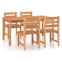 DOTMALL Gartenlounge-Set 5-teiliges Garten-Ess-Set aus Massivholz Teak,mit Garten-Tisch