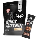 1kg Mammut Whey Protein Eiweißshake - Set inkl. Protein Shaker, Riegel, Powderbank oder Tasse (Caramel Cream, Mammut Protein Bar - Almond Brownie)