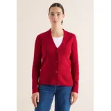 Cecil CECIL, Damen, 2515394 Cardigan mit Strukturdetail beaujolais Red, XXL (46), rot, Web, 37% Baumwolle, 34% Polyacryl, 26% Polyester, 3% Elasthan, unifarben, normal normal, V-Ausschnitt, abgesteppt, Strickjacken, aus Feinstrick