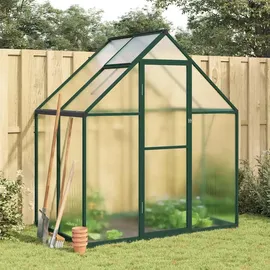 furnicato Gewächshaus Aluminium Grün Transparent 1,93 m2