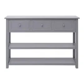 vidaXL Sideboard Grau 108x30x76 cm Massivholz Paulownia