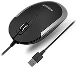 Macally Silent Wired Mouse - Slim & Compact USB Mouse for Apple Mac or Windows PC Laptop/Desktop - Designed with Optical Sensor & DPI Switch - Simple & Comfortable Wired Computer Mouse (Space Gray)