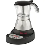 Girmi MC23 Programmierbarer elektrischer Kaffeepulverkaffee, 1 bis 3 Tassen, 400 W, LED-Display, Timer, Warmhaltefunktion, Aluminium, Silber