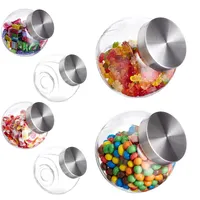Relaxdays Bonbongläser 6x, 1,5 L, Vorratsgläser für Süßigkeiten, Aufbewahrungsgläser