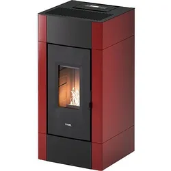Cadel Pelletofen Cristal 9 Metall Rot 8,5 kW Pellet Air Kamin Kaminofen belüftet