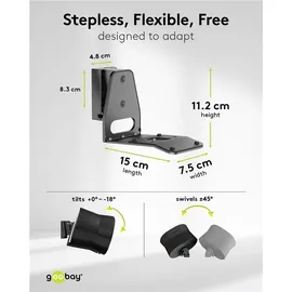 goobay Lautsprecher-Wandhalterung Modern Era 3 Flex, schwarz