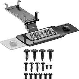 Maclean Brackets Maclean Untertisch-Tastaturhalter verstellbar max. 5kg schwarz MC-156 B, Maus + Tastatur Zubehör, Schwarz