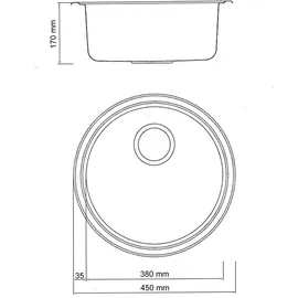stabilo-sanitär Ronda 1 rund links Einbauspüle edelstahl Handbetätigung 450 x 450 mm