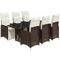 vidaXL Garten-Bistro-Set 7-tlg. Braun