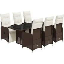 vidaXL Garten-Bistro-Set 7-tlg. Braun