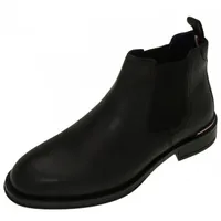 Tommy Hilfiger Herren Chelsea Boot aus Leder, Schwarz (Black), 42