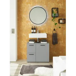 BASIC by Balculina Waschbeckenunterschrank BASIC BY BALCULINA "Vanice, Badezimmerschrank B/H/T 70x60x35cm", grau, B:70cm H:60cm T:35cm, FSC-zertifizierter Holzwerkstoff, Schränke, Waschbeckenunterschrank, Breite 70cm, Softclose, FSC-Mix 70%,Made in Europa