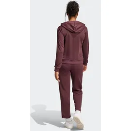 adidas Trainingsanzug ADIDAS SPORTSWEAR "W LINEAR TS", Damen, Gr. L, rot (aurora ruby), Obermaterial: 100% Polyester, Sportanzüge Trainingsanzug, Trainingsjacke mit Kapuze, Tracksuit