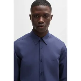 Boss ORANGE Langarmhemd Relegant mit BOSS Stickerei, blau