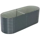 vidaXL Garten-Hochbeet verzinkter Stahl 240 x 80 x 81 cm Grau