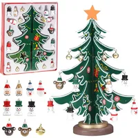 Adventskalender 2025 Holz Weihnachtsbaum mit 18 Ornamenten Baum Weihnachtskalend