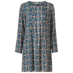Viskose-Kleid, Druck petrol, 38