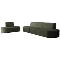 Fun Möbel Polstergarnitur Sofaset Designersofa MILOT 3-1 in Stoff, (Set, 2-tlg), Rundumbezug grün