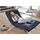 W.Schillig Relaxliege daily dreams Leder 95 x 91 x 170 cm Blau mit Kissen