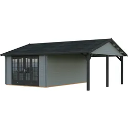 Palmako Gartenhaus Irene 19,0+16,2 m2 - 44mm naturbelassen