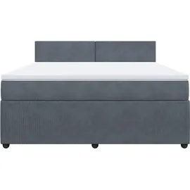 vidaXL Boxspringbett 180 x 200 cm Dunkelgrau