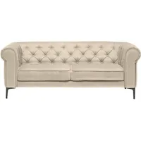 GUTMANN FACTORY Carryhome Chesterfield-Sofa, beige - 195x75x90 cm