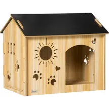 PawHut Hundehütte 69 x 50 x 58,5 cm MDF Schwarz