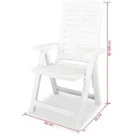 vidaXL Garten-Liegestühle 60 x 61 x 108 cm weiß 4 St.