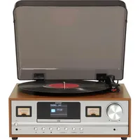 Denver MRD-52LW Retro-Musiksystem holzoptik hell (Manuell), Plattenspieler, Braun