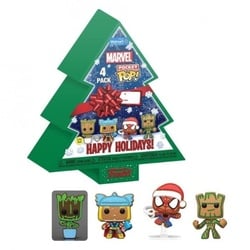 Funko Pocket POP Keychain: Marvel- Tree Holiday Box 4PC