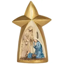 Clayre & Eef Weihnachtsdekoration Krippe in gold mit Stern 21 cm