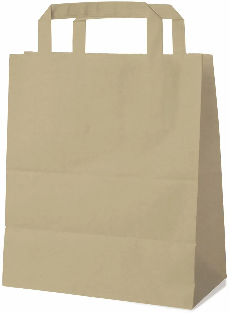 Papiertragetaschen 22 x 18 x  8 cm mit EAN-Code braun, 250 Stk.