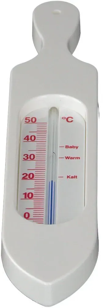 Badethermometer Schiff mit Griff, weiß