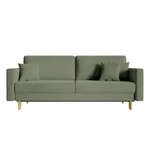 Selsey Schlafcouch Samt 3-Sitzer Olivgrün